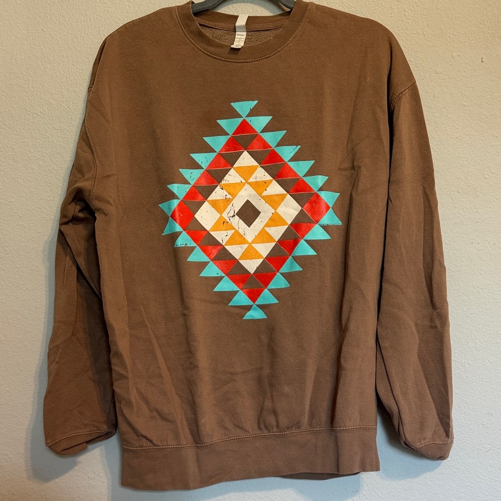 Brown Geometric Sweatshirt